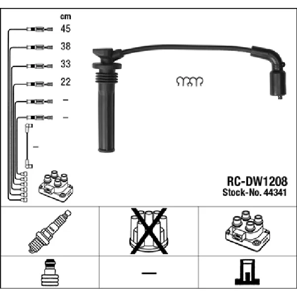 Komplet kablova za paljenje NGK RC-DW1208 44341