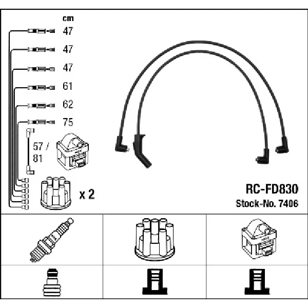 Komplet kablova za paljenje NGK RC-FD830 7406