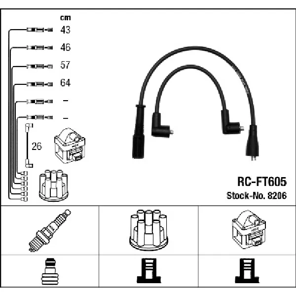Komplet kablova za paljenje NGK RC-FT605 8206