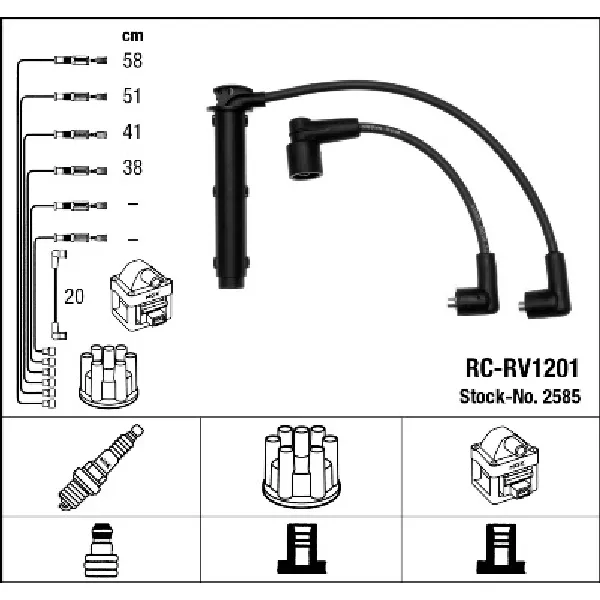 Komplet kablova za paljenje NGK RC-RV1201 2585