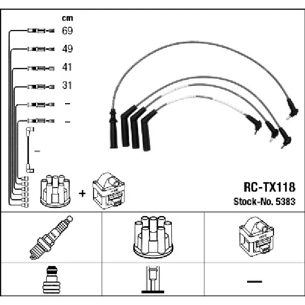 Komplet kablova za paljenje NGK RC-TX118 5383